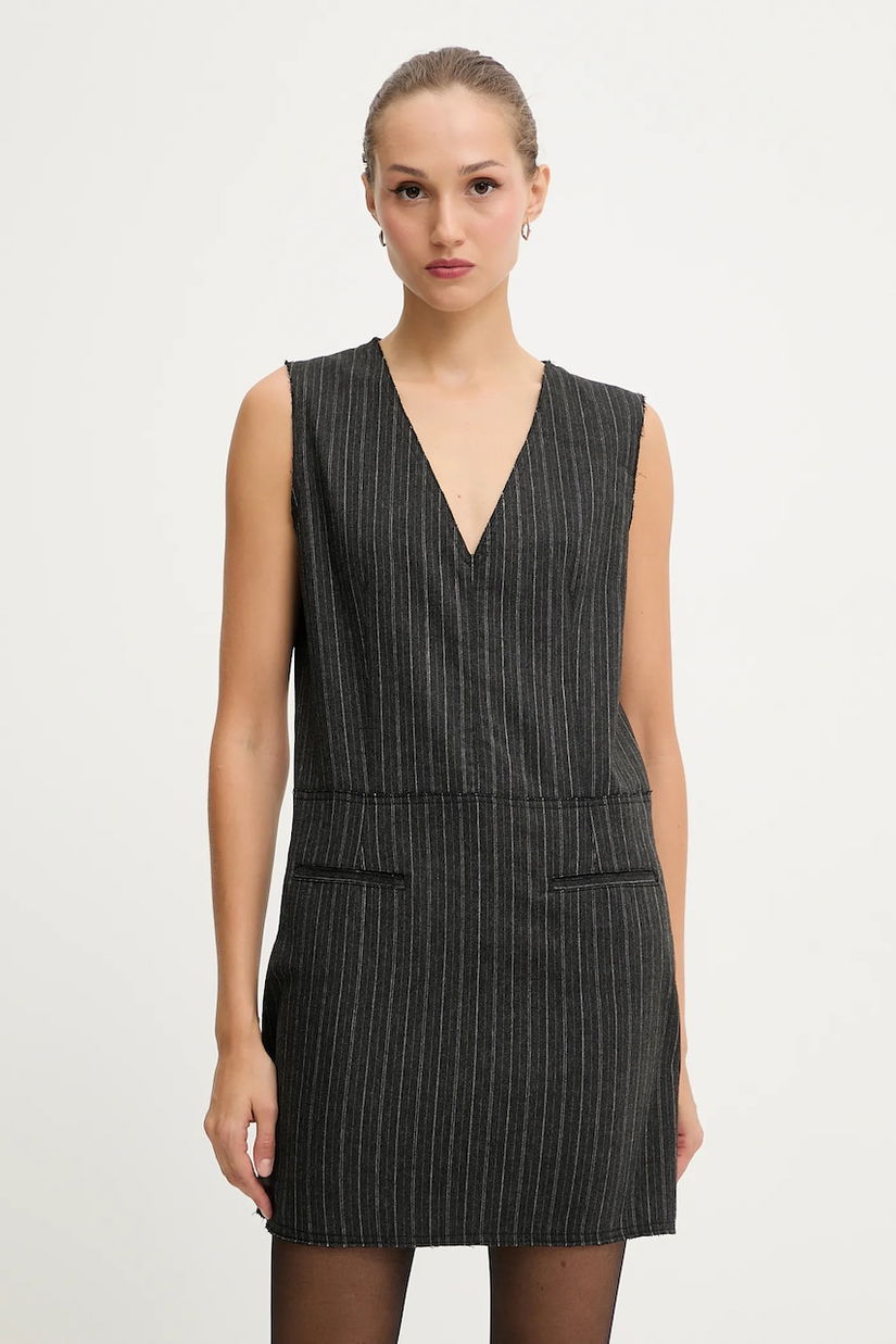 Iceberg rochie cu lână culoarea gri, mini, drept, H051 3082