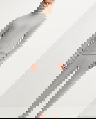 United Colors of Benetton pijama culoarea gri, melanj, 3PCF4P02X