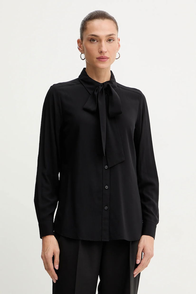 Silvian Heach cămașă COMPARIS culoarea negru, cu guler clasic, regular, GPA25473CA