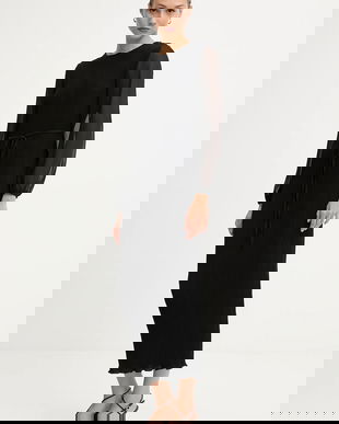 Never Fully Dressed rochie culoarea negru, maxi, drept, NFDDR2980