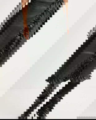 Never Fully Dressed fustă culoarea verde, midi, drept, NFDSK749