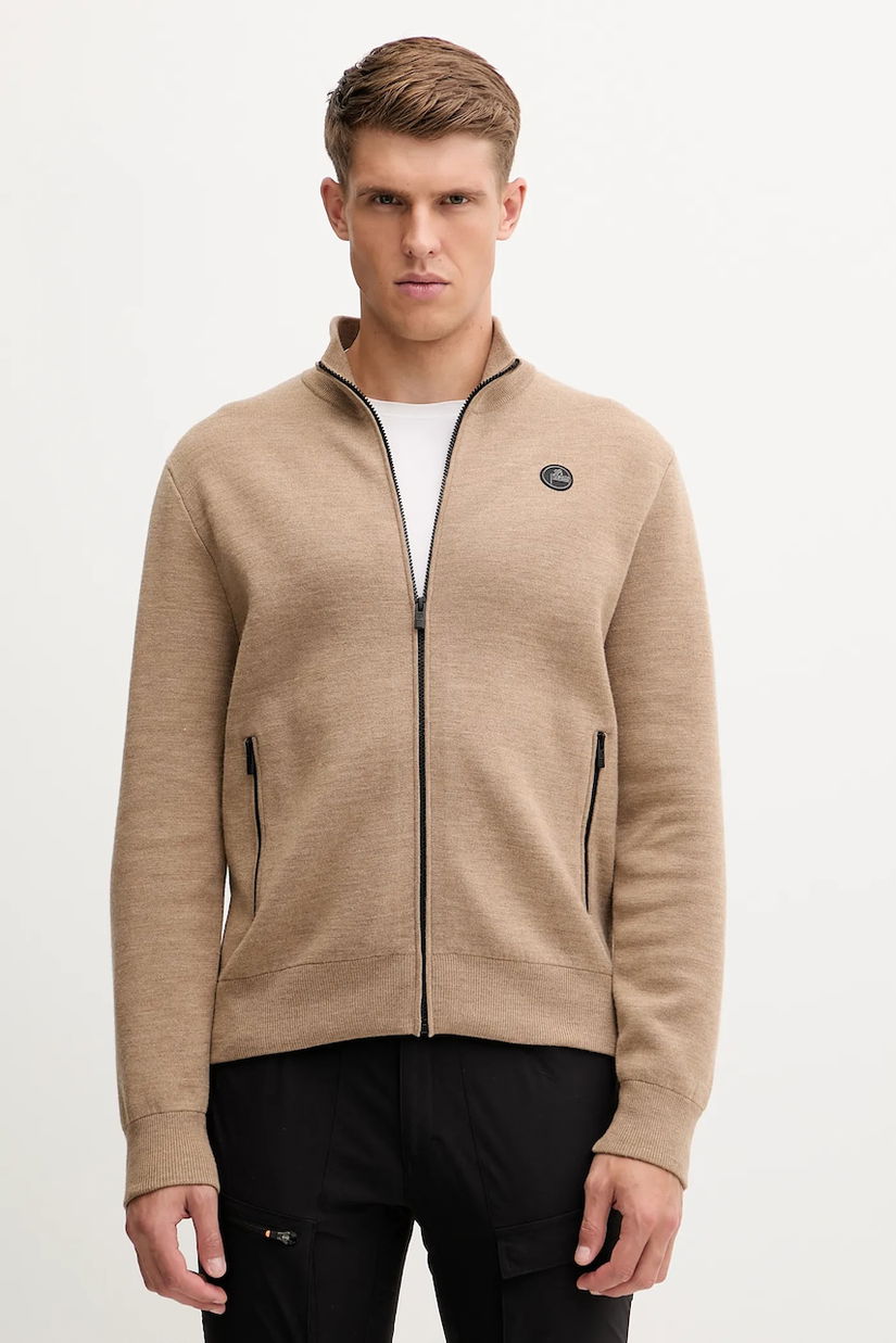 Fusalp cardigan din amestec de lână Mayeul culoarea bej, G2110