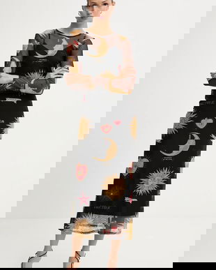 Never Fully Dressed rochie culoarea negru, maxi, mulată, NFDDR1801