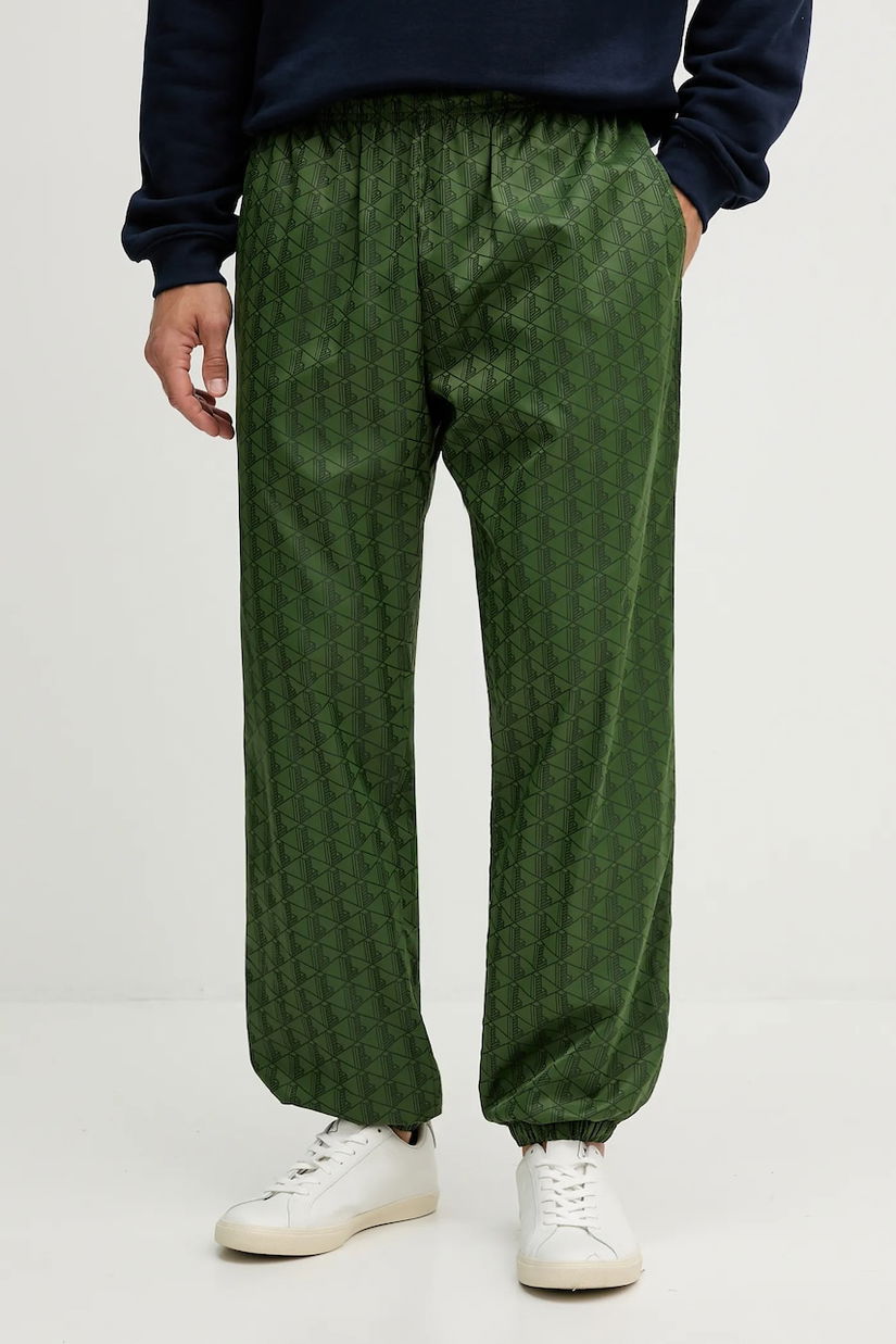 Lacoste pantaloni de trening culoarea verde, cu imprimeu, XH8908