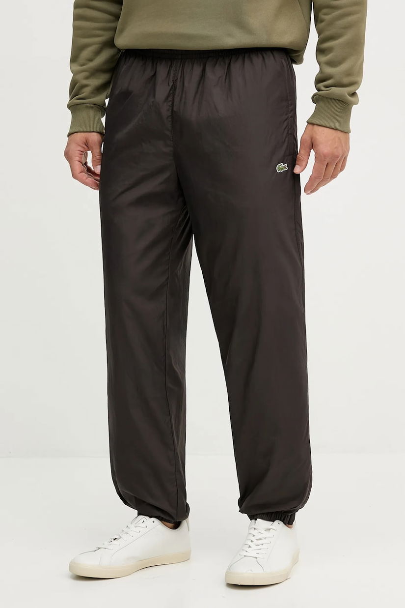 Lacoste pantaloni de trening culoarea maro, uni, XH8909