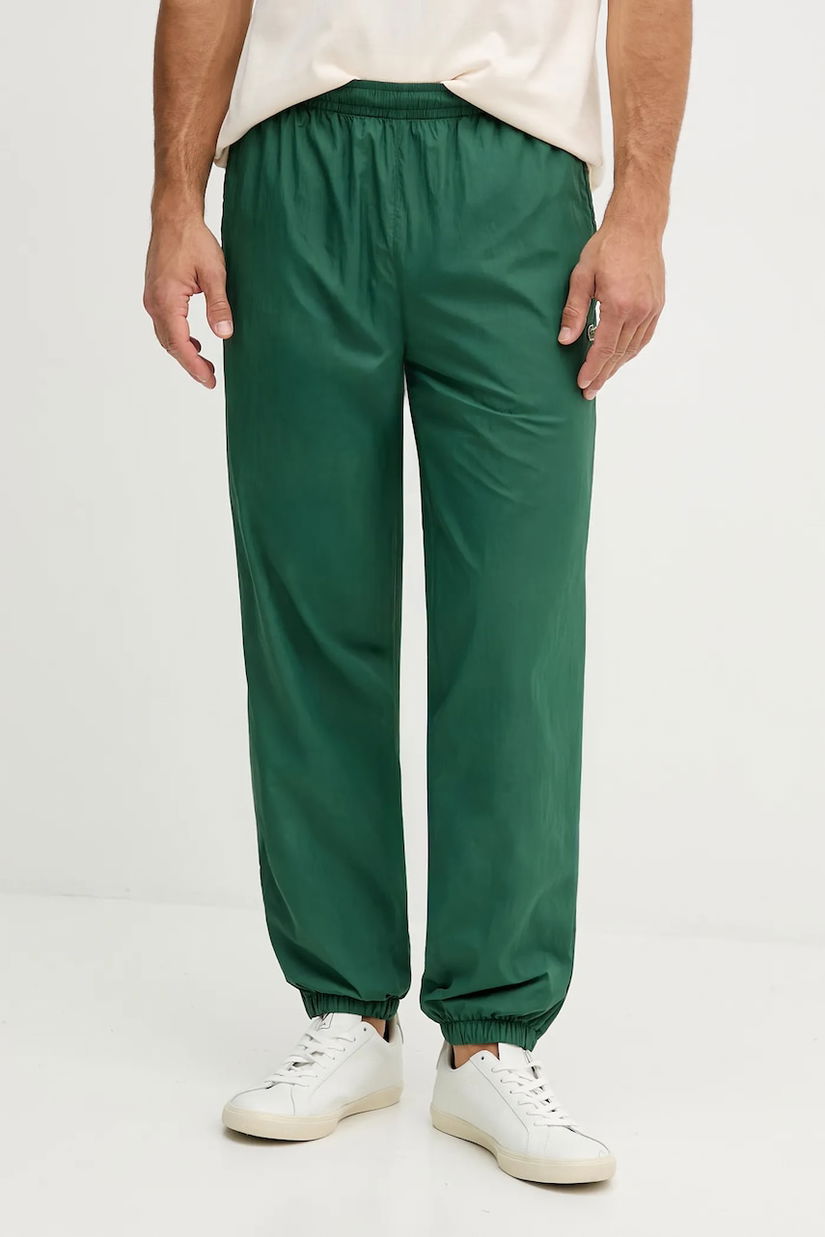 Lacoste pantaloni de trening culoarea verde, uni, XH8909