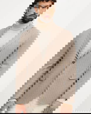 Michael Kors jachetă cu lână culoarea bej, MK0SB01141