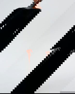 Undress Code rochie de catifea culoarea negru, maxi, evazați, 601