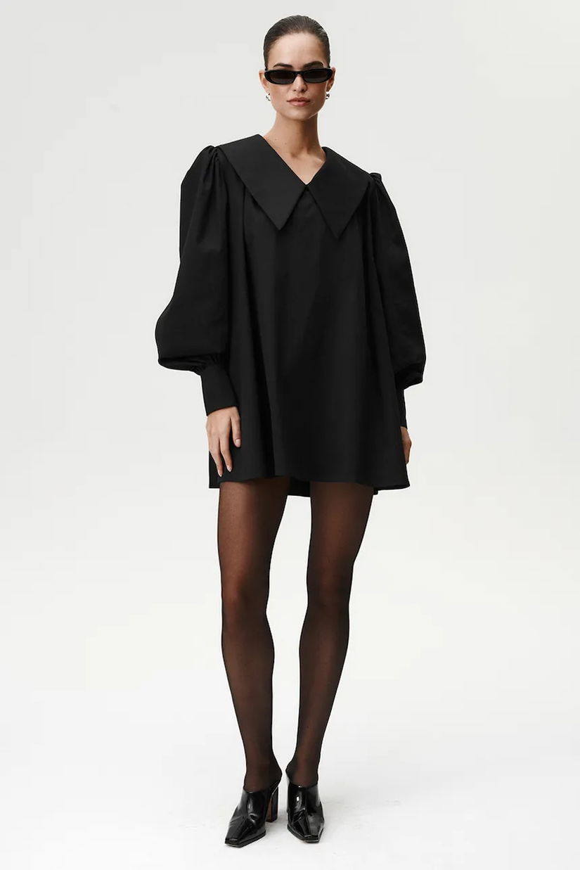 Undress Code rochie culoarea negru, mini, oversize, 1053
