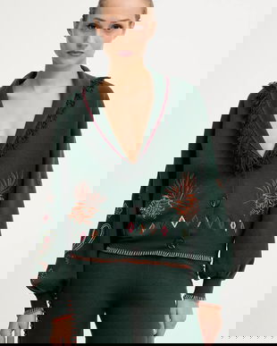 Never Fully Dressed cardigan culoarea verde, NFDKN724