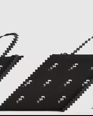 Karl Lagerfeld geantă de bumbac culoarea negru, A4W50008