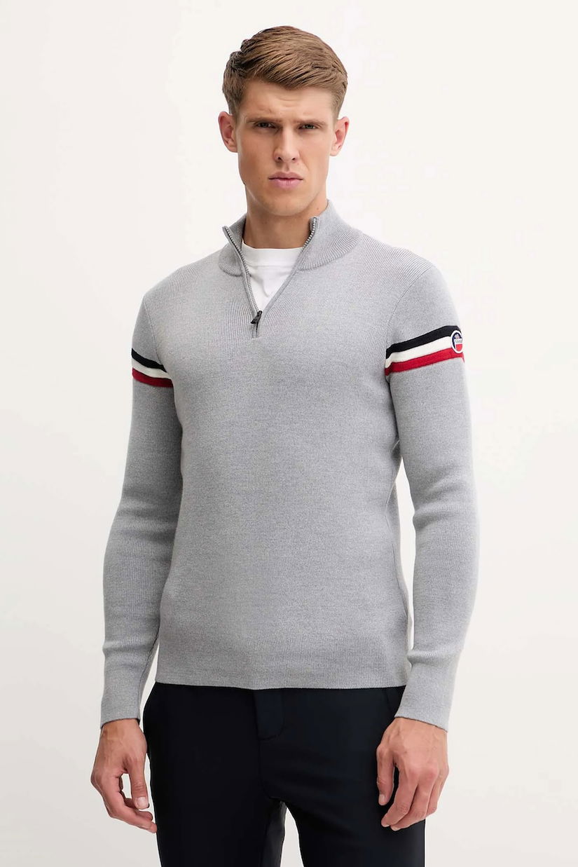 Fusalp pulover de lână Wengen IV culoarea gri, cu turtleneck, A2126
