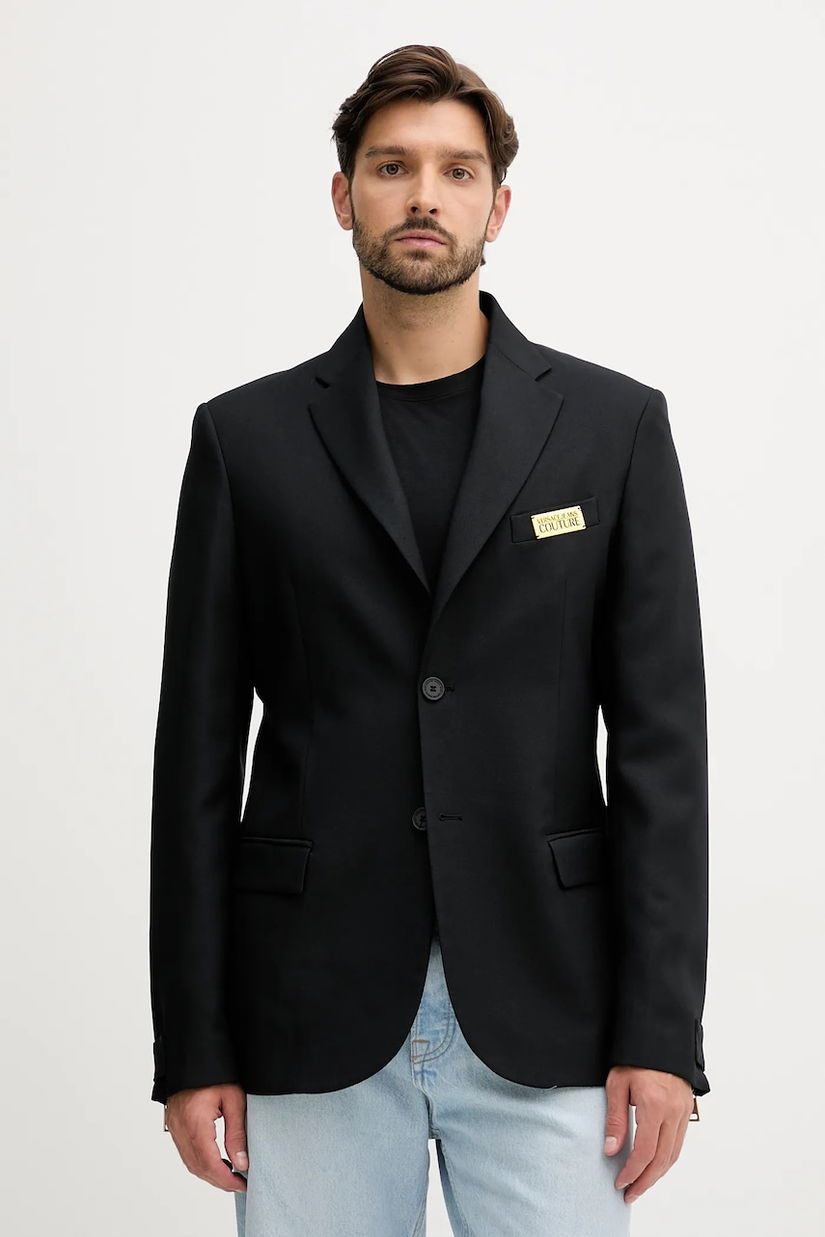 Versace Jeans Couture jachetă cu lână culoarea negru, 79GAQ706 N0136