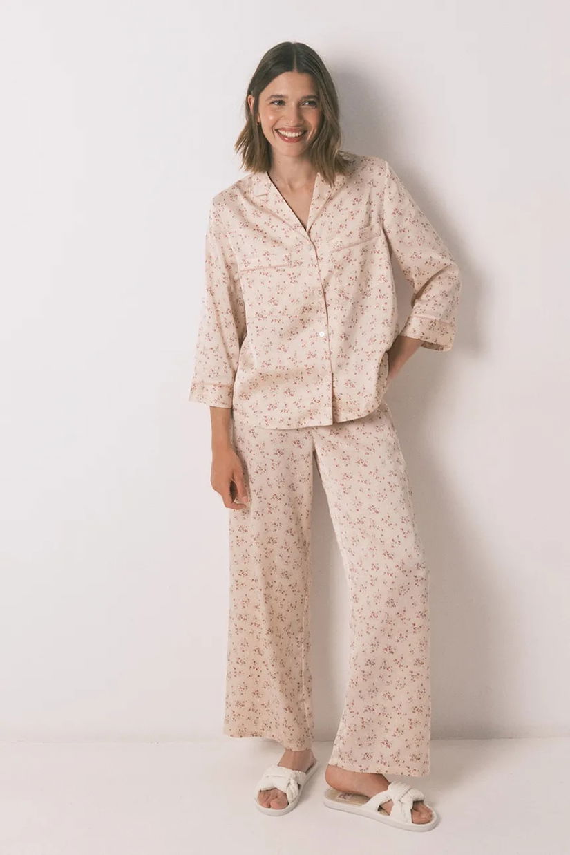 women'secret pijama culoarea roz, satin, 2542462