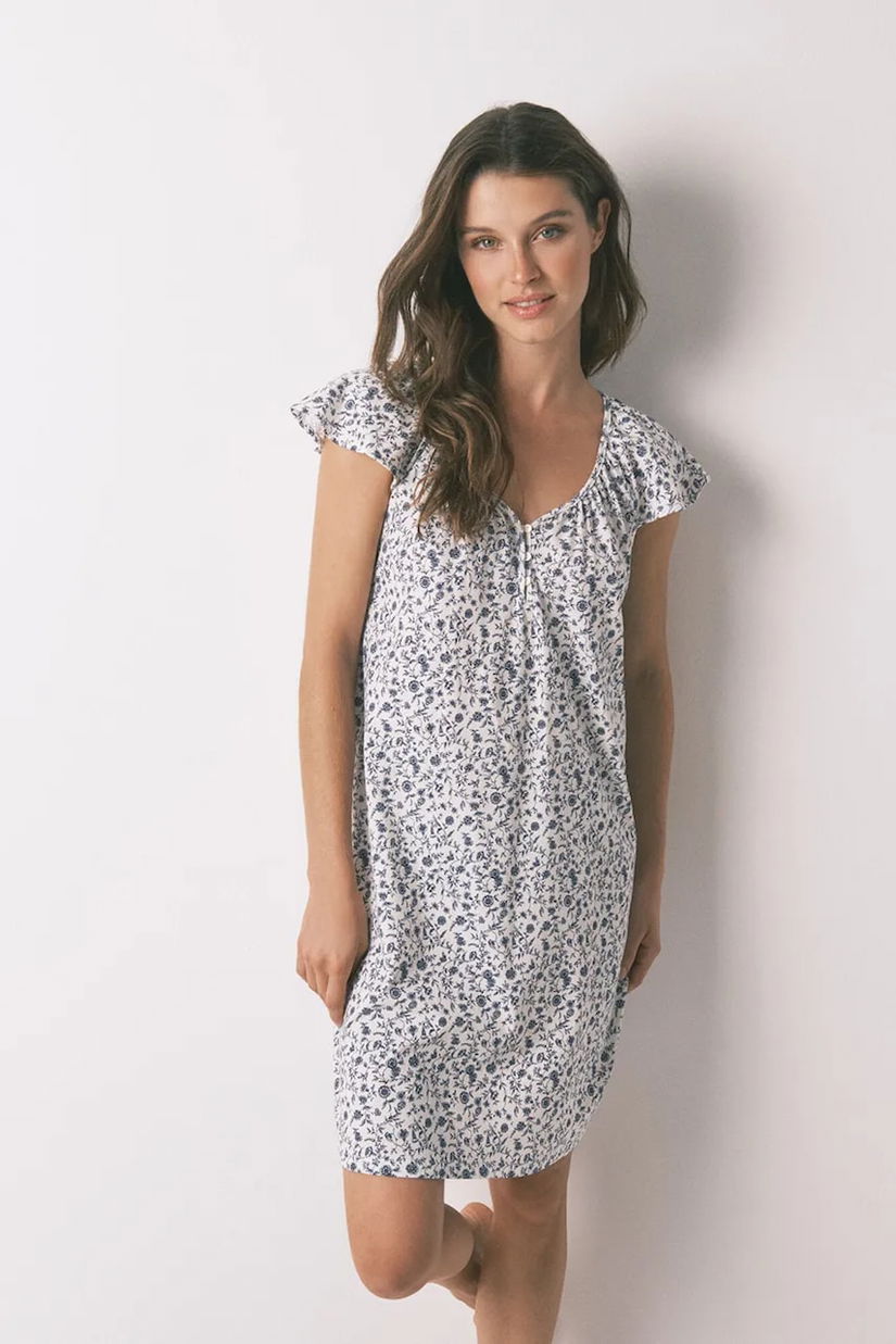 women'secret cămașă de noapte din bumbac culoarea verde, bumbac, 4442111