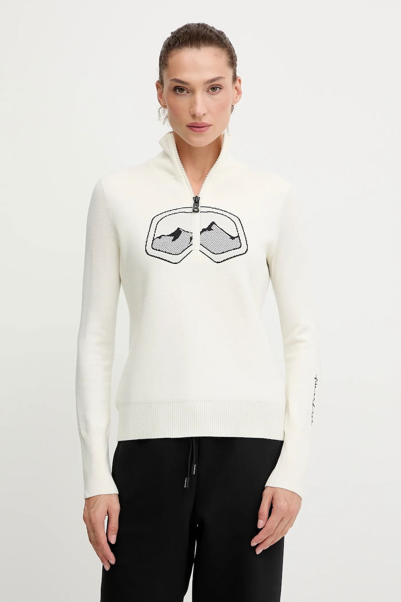 BOGNER Fire+Ice pulover din amestec de lână AZRA culoarea bej, light, cu turtleneck, 84538499