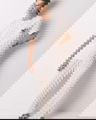 women'secret pijamale de bumbac culoarea alb, bumbac, 3132153