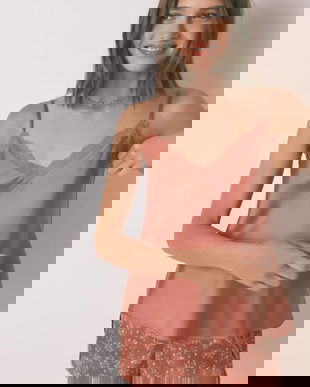 women'secret pijama culoarea portocaliu, satin, 2542461