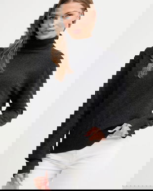 Pepe Jeans pulover din amestec de cașmir culoarea negru, light, cu guler, PL7000036