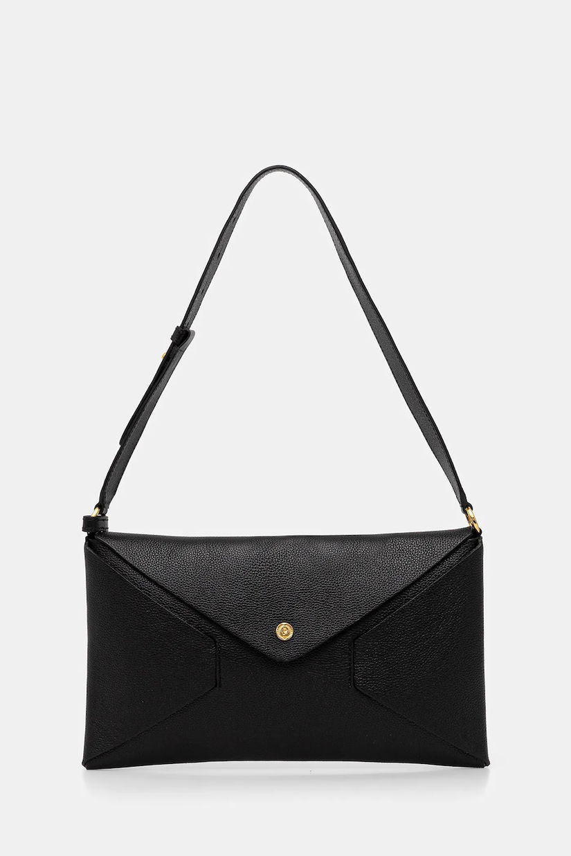 Pollini poșetă de piele culoarea negru, PC4413PP0N QC0
