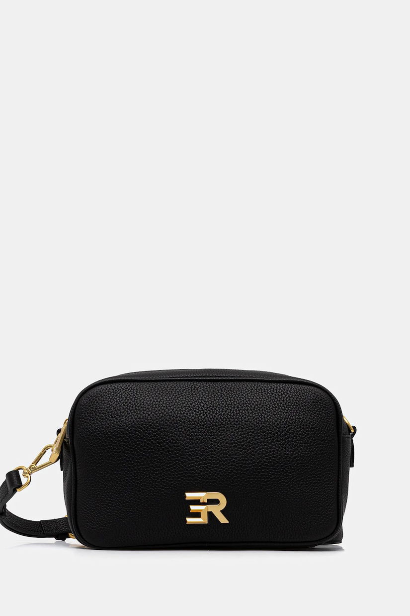 Ermanno Scervino poșetă de piele culoarea negru, 12401934