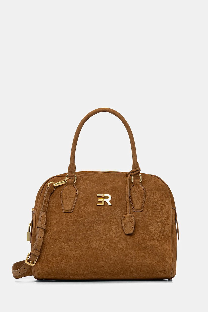 Ermanno Scervino poșetă de piele culoarea maro, 12402062