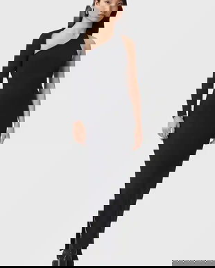 AllSaints rochie ARI culoarea negru, maxi, mulată, W074DD