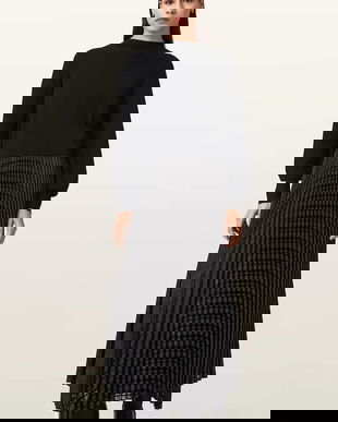 AllSaints rochie SINEAD culoarea negru, maxi, evazați, W064DD