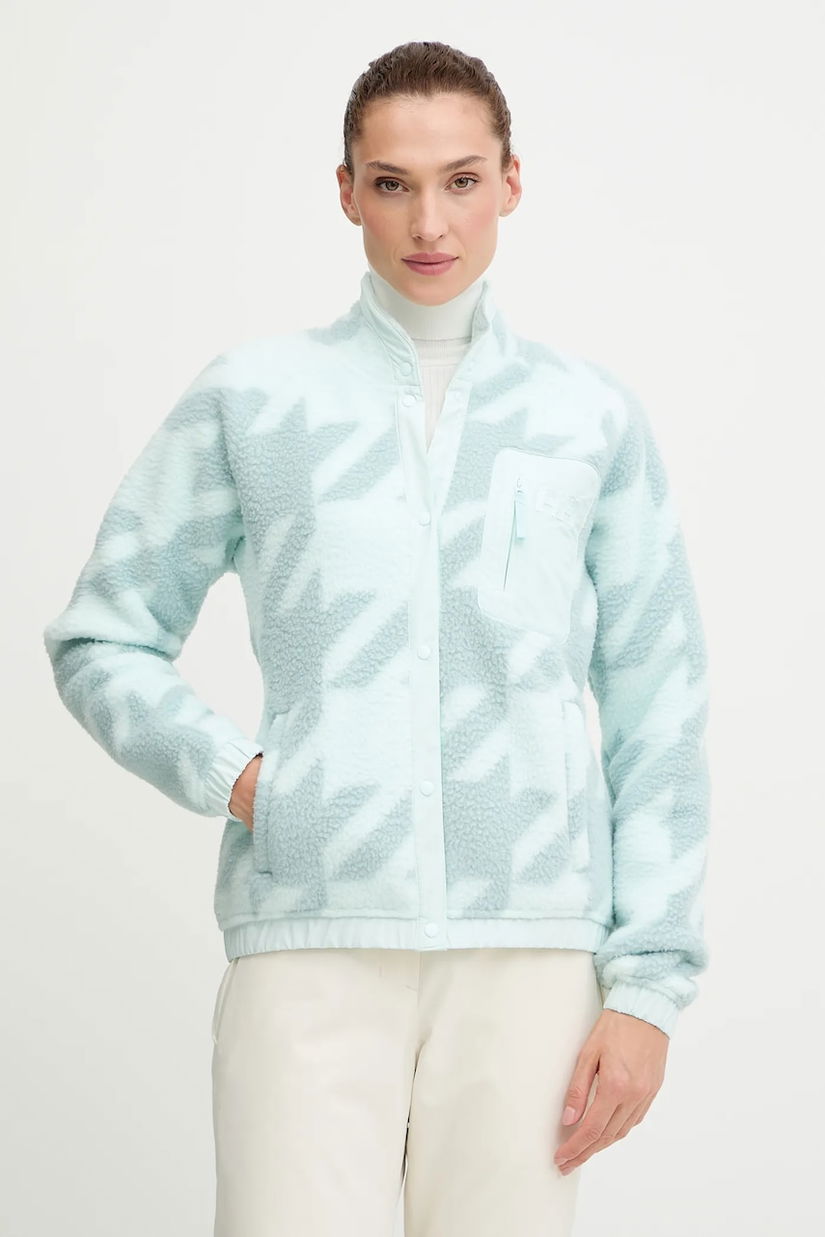Helly Hansen hanorac fleece IMPERIAL culoarea turcoaz, uni, 63373