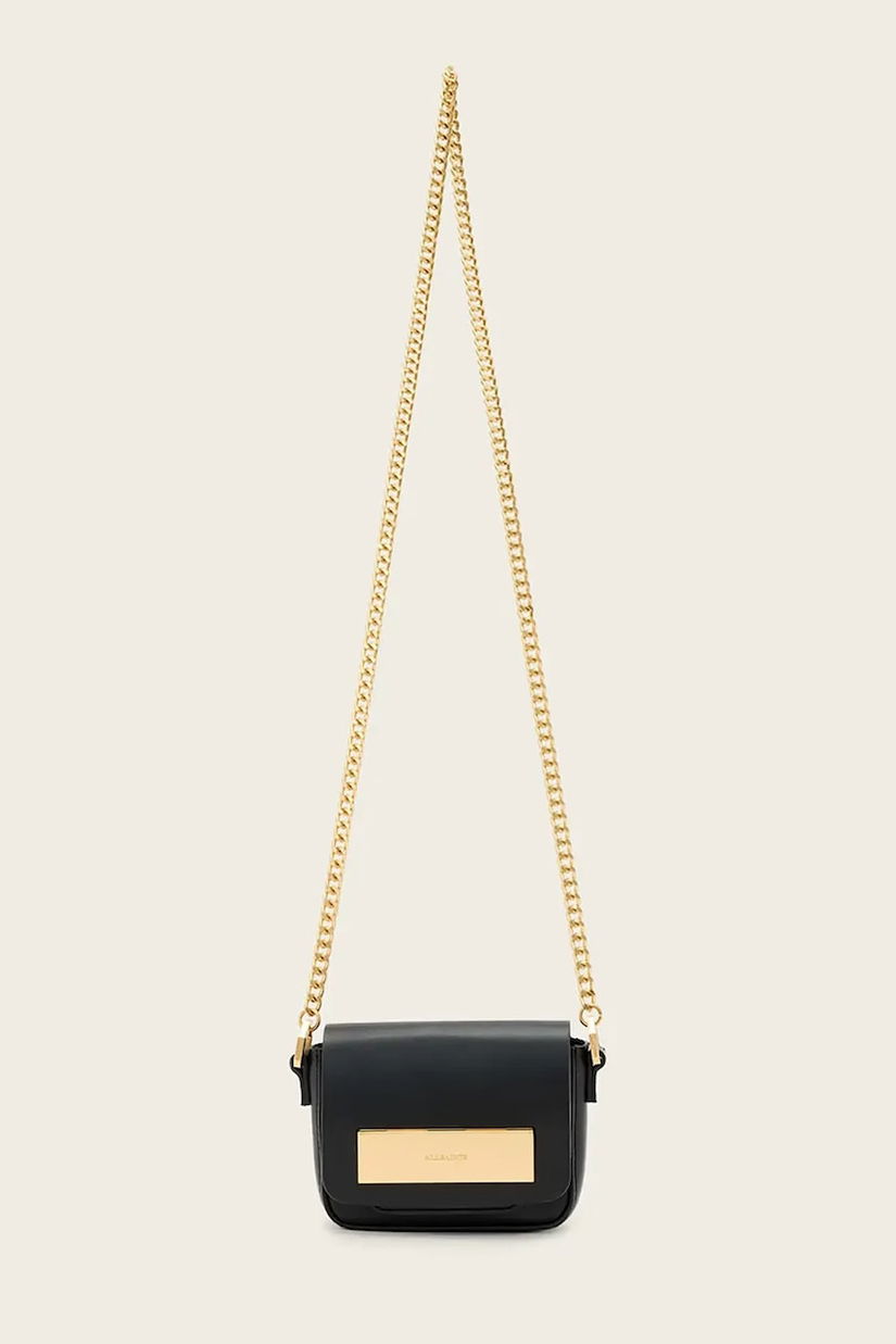 AllSaints poșetă de piele ETTA culoarea negru, W340XD