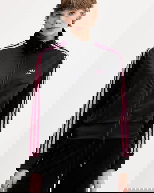 adidas Originals bluză Firebird Tt culoarea negru, cu imprimeu, JX1483