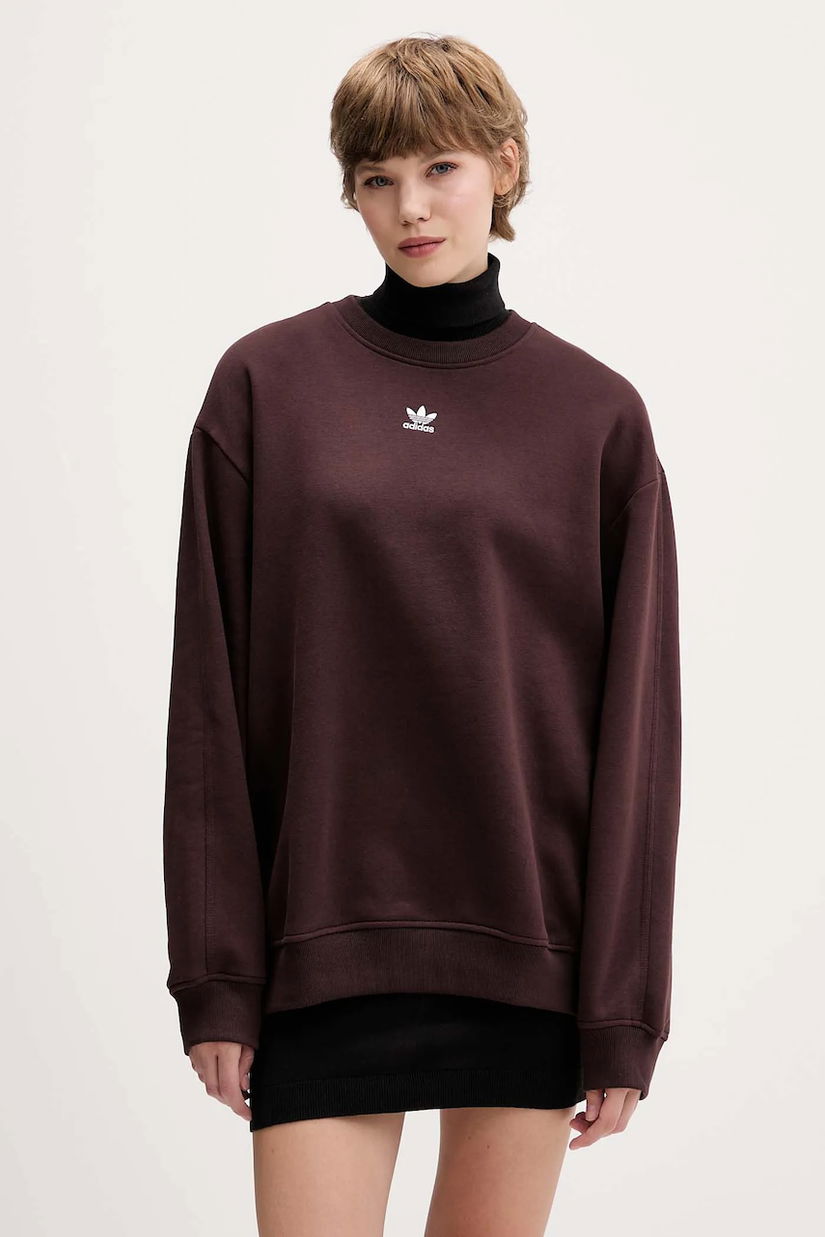 adidas Originals bluză Essentials culoarea maro, uni, KW1879
