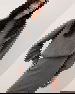 Bizuu rochie CAGLIARI culoarea gri, mini, oversize, CAGLIARI GRAFITOWY