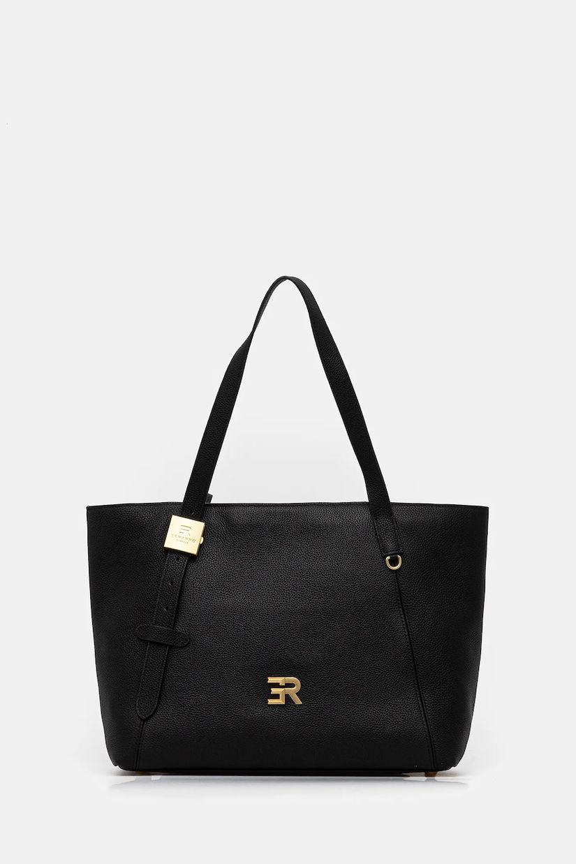 Ermanno Scervino poșetă de piele culoarea negru, 12401946