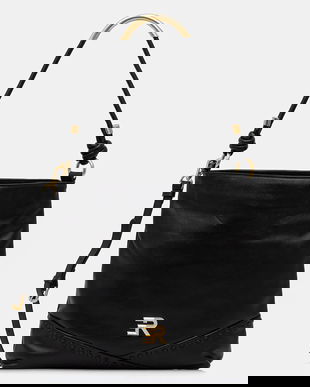 ERMANNO Firenze geantă de piele culoarea negru, 12401941