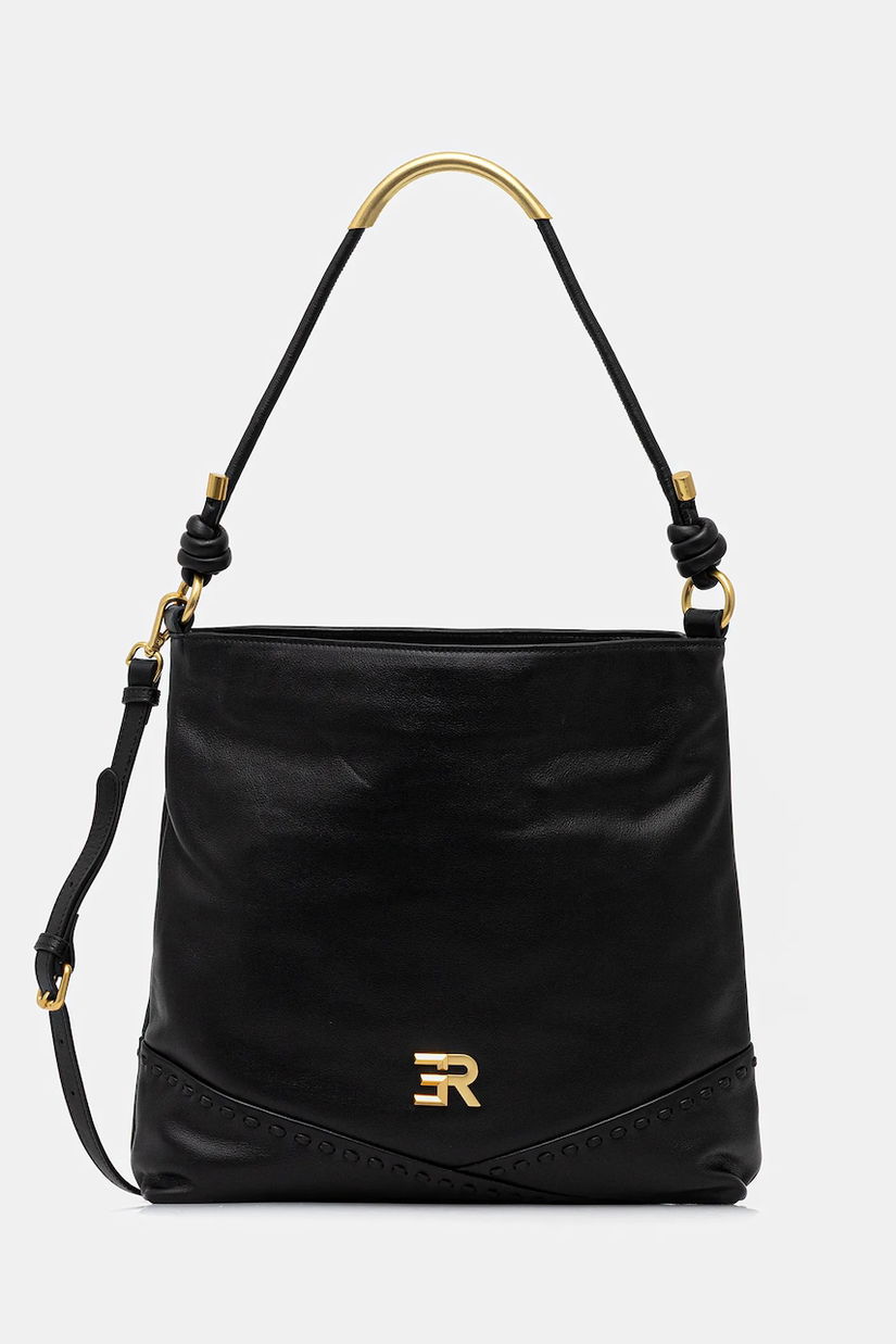 Ermanno Scervino poșetă de piele culoarea negru, 12401941