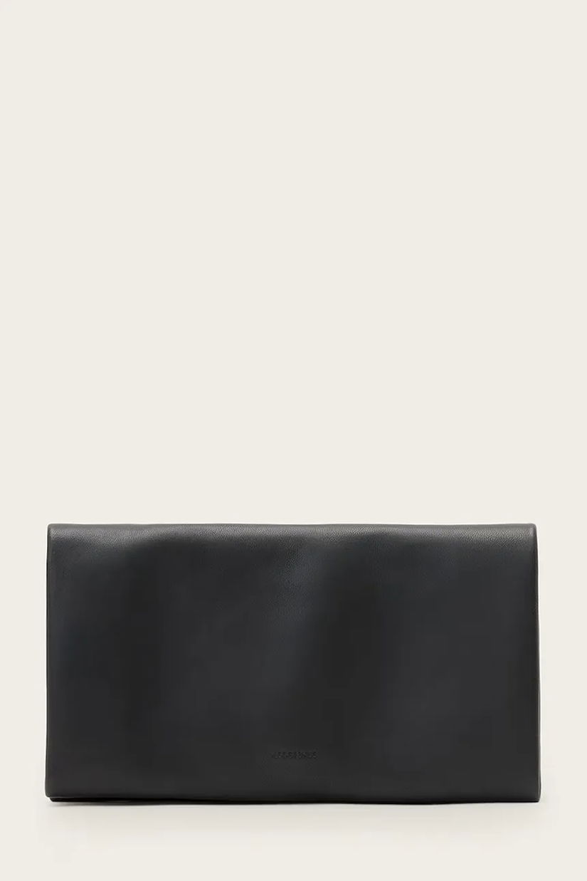 AllSaints portofel de piele HARLUNA culoarea negru, W208XD
