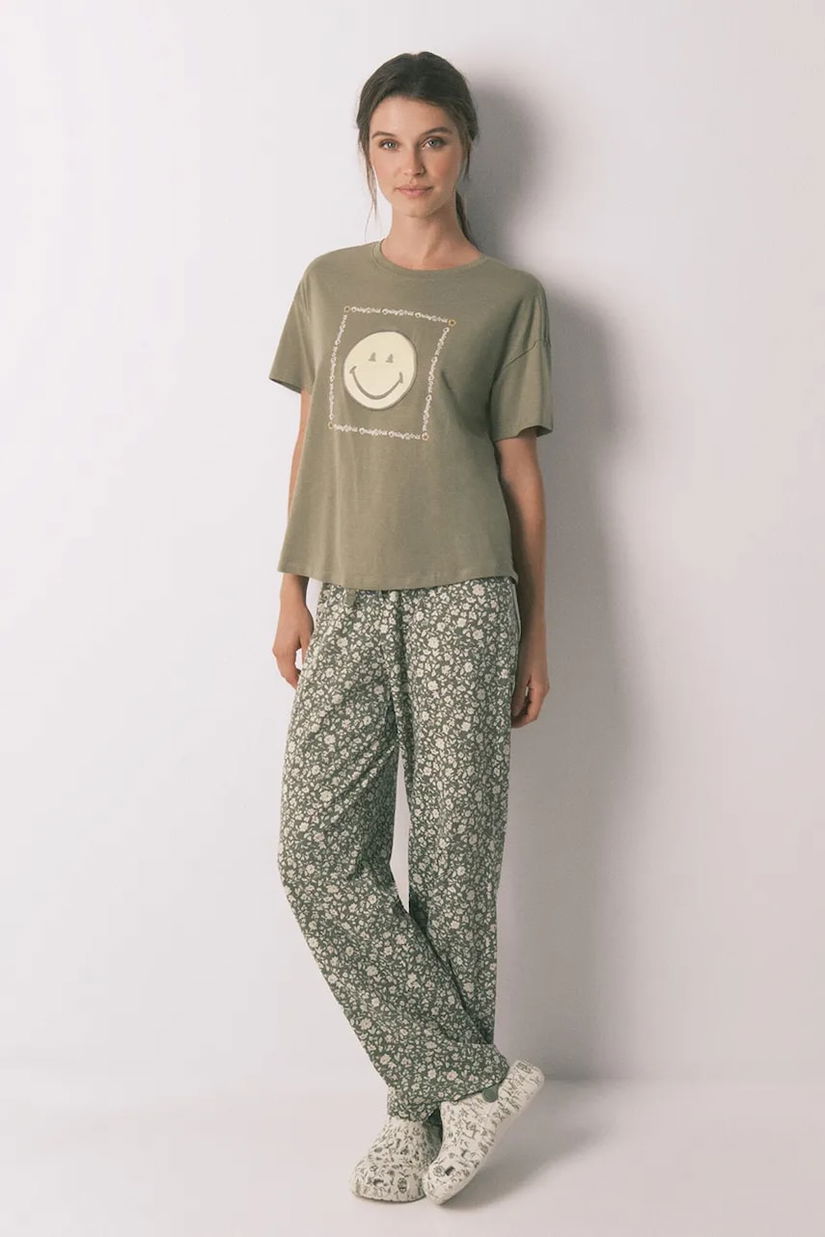 women'secret pijamale de bumbac culoarea verde, bumbac, 3132139
