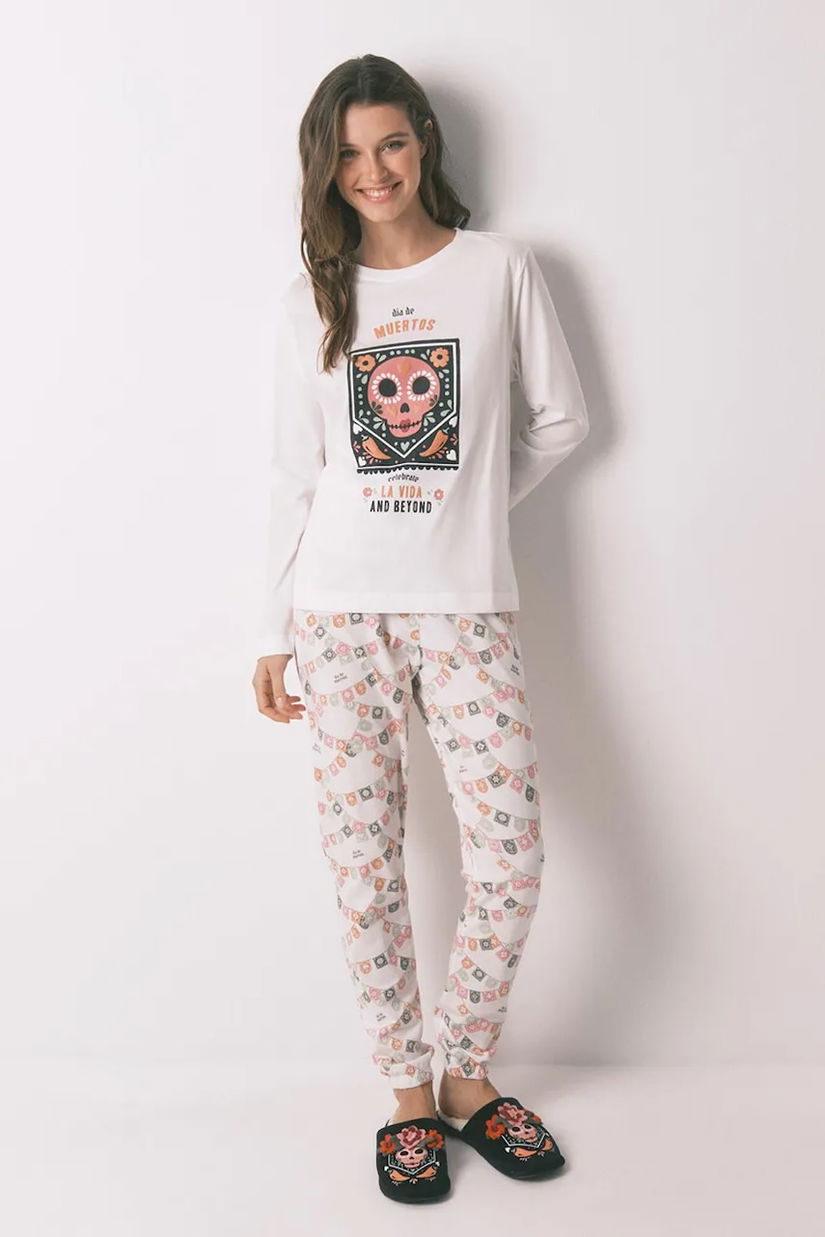 women'secret pijamale de bumbac culoarea alb, bumbac, 3132147