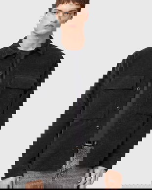 AllSaints cămașă HAWKER culoarea negru, relaxed, M017SD