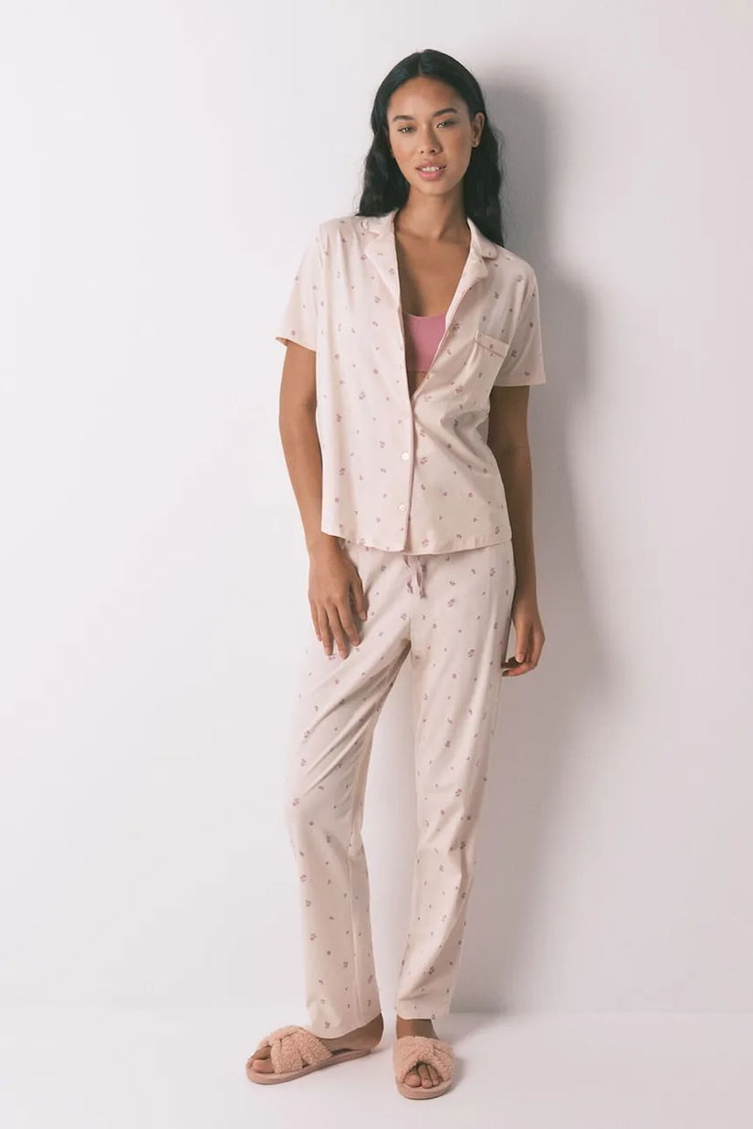 women'secret pijamale de bumbac culoarea roz, bumbac, 3592429
