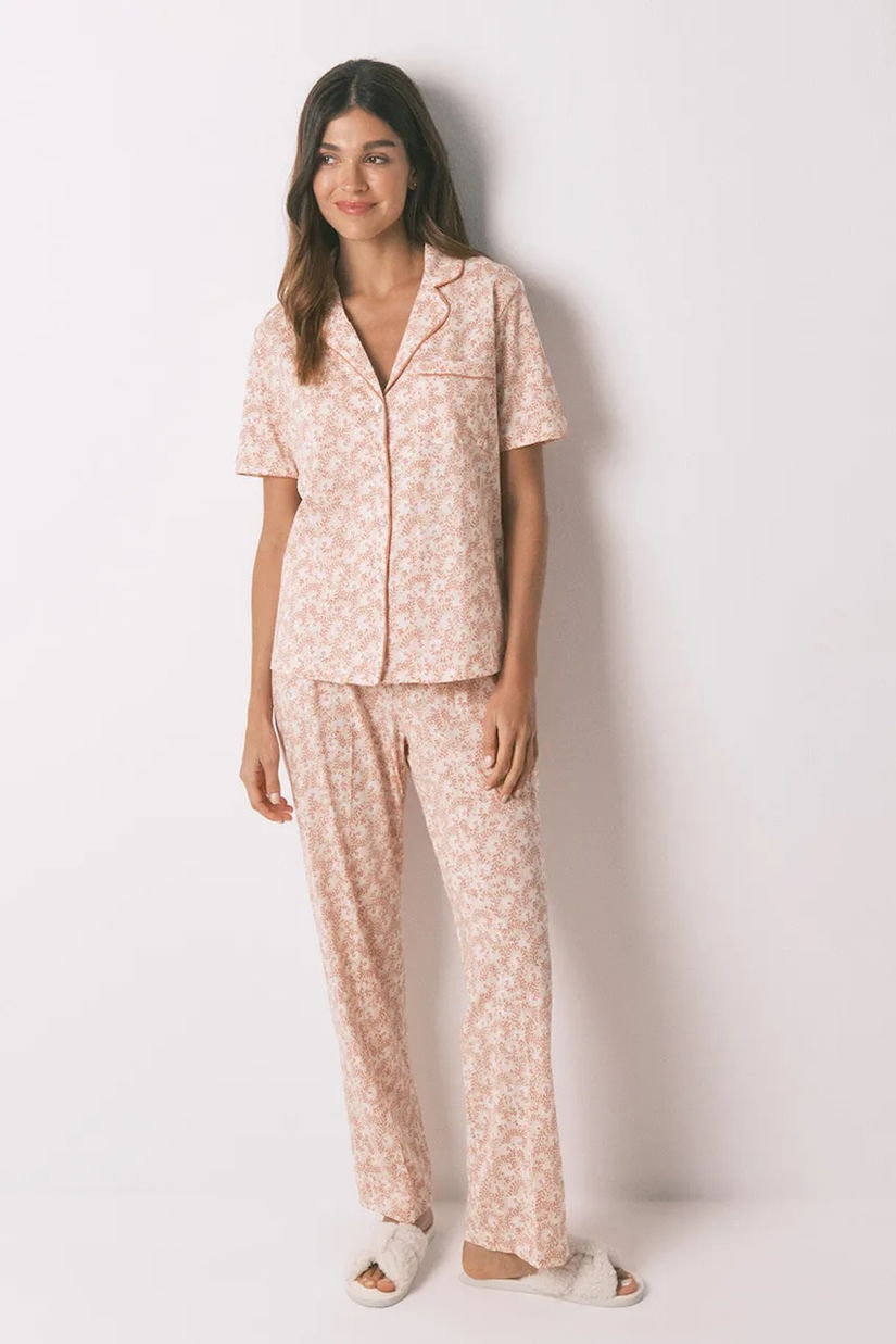 women'secret pijamale de bumbac culoarea portocaliu, bumbac, 4852098