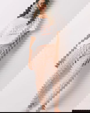 women'secret pantaloni pijama bumbac culoarea portocaliu, bumbac, 3702250