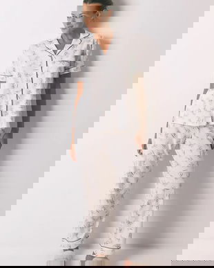 women'secret pijamale de bumbac culoarea bej, bumbac, 3132137