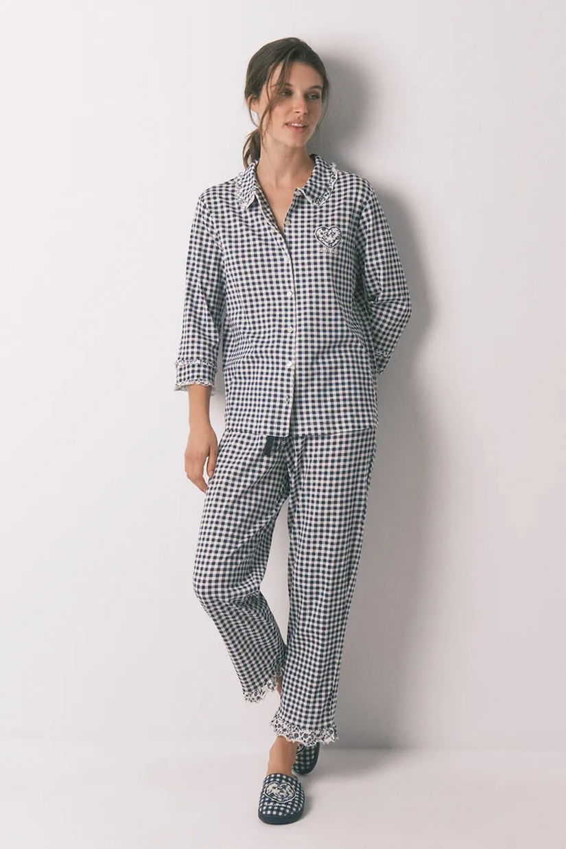women'secret pijamale de bumbac culoarea bleumarin, bumbac, 3132151