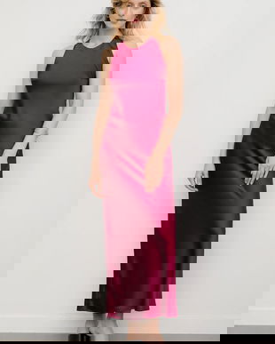 Answear.LAB rochie culoarea bordo, maxi, evazati