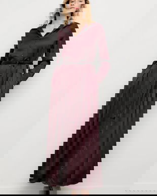 Answear.LAB rochie culoarea bordo, maxi, evazati