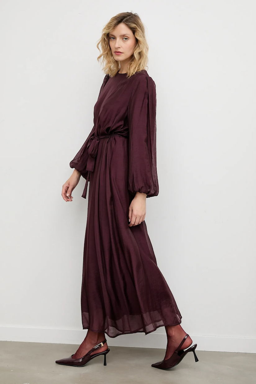 Answear.LAB rochie culoarea bordo, maxi, oversize