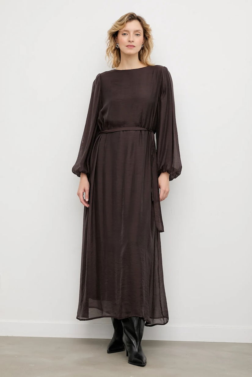 Answear.LAB rochie culoarea maro, maxi, oversize