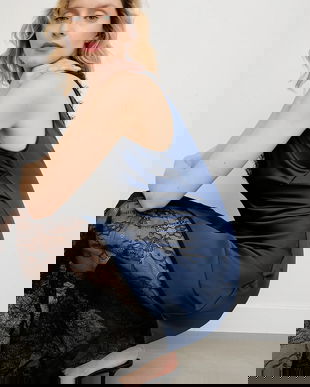 Answear.LAB rochie culoarea albastru marin, maxi, evazati